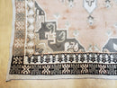 Antique Moroccan Rug 5x7 Tribal Carpet, Hand-Knotted Soft Wool Pile, 5 x 7 Area Rug, Berber Rug, Geometric Open Field Medallion, Pink Ivory