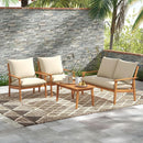 Outdoor Acacia Wood Patio Set With Cushions And Coffee Table