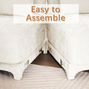 Elegant Four-Seater Sofa with Movable Ottoman and Lumbar Pillow, Beige Chenille Fabric, Solid Wood Frame, Ergonomic Design