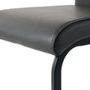 Modern Charcoal PU dining chair living room chair upholstered chair, black metal chair leg design, kitchen, living room, bedroom, dining room side chair (Set of 4)