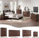 Walnut Farmhouse Dresser 7 Drawers Metallic Handles