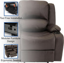 Powered Wall Hugger RV Recliner Sofa Loveseat 67In Chestnut