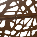 Outdoor & Indoor Metal Privacy Screen Freestanding Decorative Privacy Screen 76' H x 48' W, Privacy Fence Panels for Deck Balcony Patio Garden, Brown