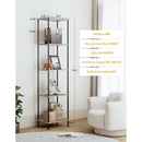 Display Shelf Floor Lamp With RGBW Light Gray Five Tier