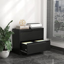 Black Lateral File Cabinet With Lock For Home Office