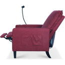 Recliner Chairs for Adults, Adjustable Recliner Sofa with Mobile Phone Holder & Cup Holder, Modern Reclining Chairs Fabric Push Back Recliner Chairs for Living Room, Bedroom, RED