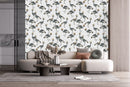 Light Wallpaper with Exotic Birds