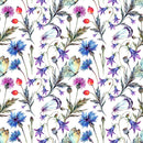 Contemporary Little Blue Flowers Wallpaper Chic