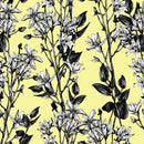 Yellow Wallpaper with White Flowers