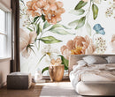 Beige Flowers Wallpaper