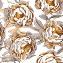 Large Gold Peonies Wallpaper