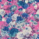 Fashionable Modern Pink Wallpaper with Flowers