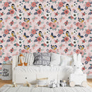 Contemporary Pink Floral Wallpaper Vogue