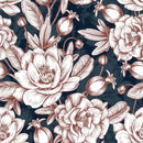 Stylish Dark Wallpaper with Large Flowers Tasteful