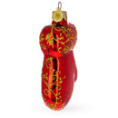 Glossy Red Mitten Glass Christmas Ornament
