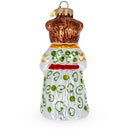 Mother Bear and Cub in Traditional Dress Glass Christmas Ornament