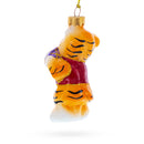 Tiger Cub with Ball Glass Christmas Ornament