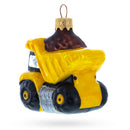Construction Dump Truck Glass Christmas Ornament
