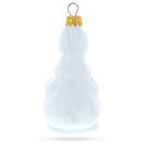 White Bunny with Timepiece Motif Glass Christmas Ornament