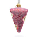 Swiss Cheese Wedge with Hole Details Glass Christmas Ornament