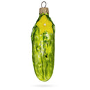 Cucumber with Vine and Star Blossom Glass Christmas Ornament