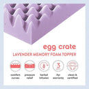 Lavender Infused Queen Memory Foam Topper for Comfort
