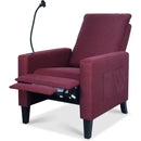 Recliner Chairs for Adults, Adjustable Recliner Sofa with Mobile Phone Holder & Cup Holder, Modern Reclining Chairs Fabric Push Back Recliner Chairs for Living Room, Bedroom, RED