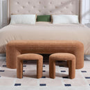 Brown Upholstered 53Inches Storage Ottoman Bench Stools