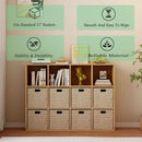 Oak 12-Cube Storage Shelf Bookcase 3-Tier Floor Standing