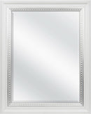 23x29 White Woodgrain Wall Mirror With Beveled Edge
