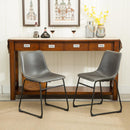 Lotusville Vintage PU Leather Dining Chairs, Set of 2, Antique Grey