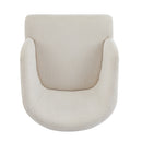 Modern Accent Chair with Round Back & Wooden Legs - Mid-Century Inspired Lounge Chair for Living Room, Bedroom, or Office - Soft Fabric Upholstery