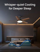 52 Inch Low Profile Smart Ceiling Fan Alexa RGB Lighting