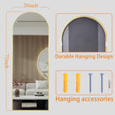 Nanoglass Arch Full Length Standing Mirror 71x26 In Gold