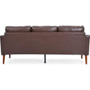 Small Sofa Couch 76.97 in . Brown 3 Seat Comfy Couches for Living Room, Mid Century Modern Couch with iron wood structure, Soft Cushion Sofa for Home/Office/Apartment