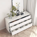 Modern 6 Drawer Dresser with Spacious Countertop and Concealed Handles, Storage Cabinet for Bedroom and Living Room, White MDF