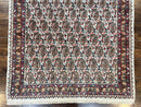 Persian Rug 4x6, Mashad Kashmar Rug, Boteh Paisley Design, Allover Repeated Pattern, Ivory Hand Knotted Vintage Semi Antique Persian Oriental Carpet