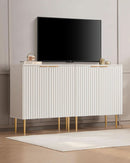 White Fluted Storage Cabinet Set Of 2 Modern Sideboards