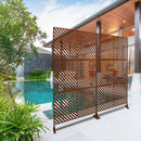 Outdoor & Indoor Privacy Screen Metal Privacy Screen 76' H×48' W, Freestanding Decorative Privacy Screen for Deck Balcony Patio, Privacy Fence Panels for Outside Lawn Garden PS113 RUSTY