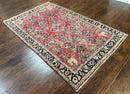 Antique Persian Sarouk Rug 4x7, Floral, Red 1920s Persian Wool Carpet
