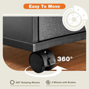 Five Drawer Multifunctional File Cabinet Black Industrial