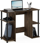 Walnut Computer Desk With Storage Shelves For Small Spaces