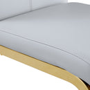 Modern Dining Chairs, PU Faux Leather High Back Upholstered Side Chair with Golden C-shaped Tube Metal Legs for Dining Room,Kitchen(Set of 2 )(LIGHT GRAY+PU)W115191487