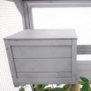 Outdoor Cat House, DIY Cat Enclosure Catio with Double Enter Doors, Light Grey Pine Wood, 62.8'L x 32.2'W x 68.5'H