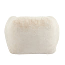 Auch Indoor Armchair Style Bean Bag with Beige Faux-Fur and Adaptive Foam, 40 x 38 x 25.5 inches