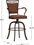 Aged Bronze Swivel Tilt Barstool with Padded Comfort