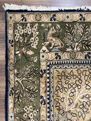 Wonderful Persian Qum Rug 6x9, Animal Pictorials, Tree of Life, Deer Birds, Hand Knotted Oriental Ghom Carpet, Semi Antique Vintage, Navy Blue Green
