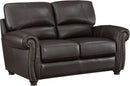 Dark Brown Top Grain Leather Sofa Set With Loveseat
