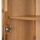 U_STYLE Impressive 90.6'' Tall Cabinet with Oak Veneer and Glass Doors,Suitable for Study,Entryway, Hallway, Living Room, Foyer