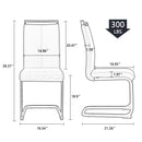 Modern Dining Chairs, PU Faux Leather High Back Upholstered Side Chair with Golden C-shaped Tube Metal Legs for Dining Room,Kitchen(Set of 2 )(Black+PU)W115171346